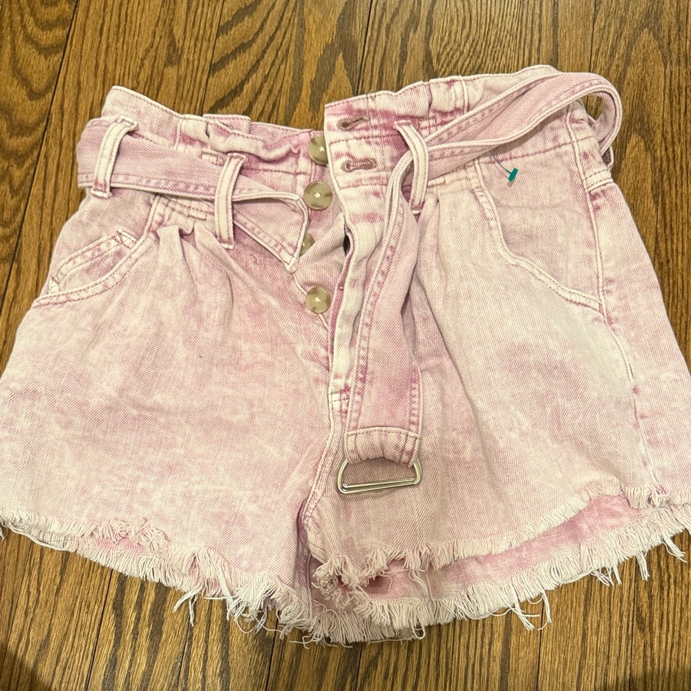 Free People We the Free Pink Denim Women Short XS